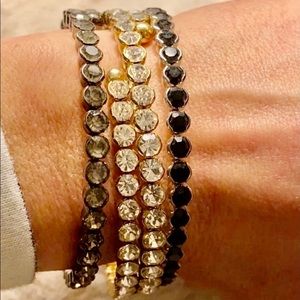 Set of 3 wrap rhinestone bracelets